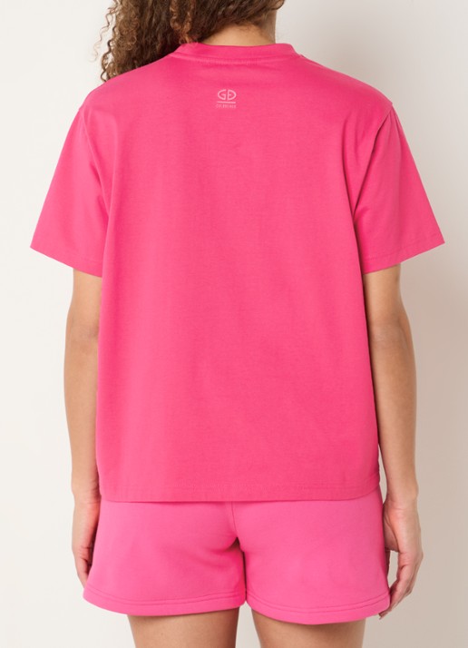 Goldbergh Legacy T-shirt met logo - achterkant fuchsia