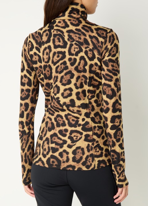 Goldbergh Leona skipully met panterprint - achterkant 2 camel