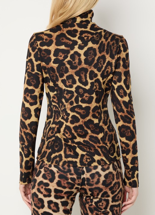 Goldbergh Leona skipully met panterprint - achterkant 4 camel