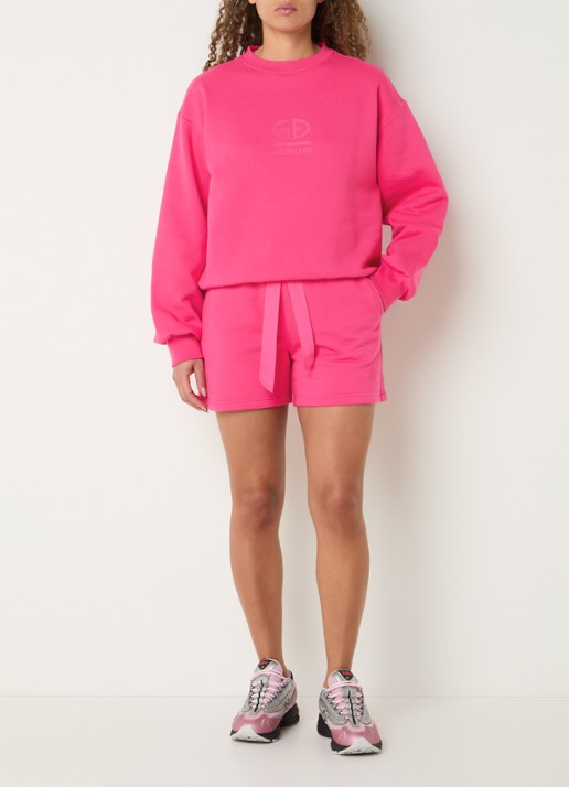 Goldbergh Nice high waist straight fit korte broek met steekzakken - voorkant 3 fuchsia