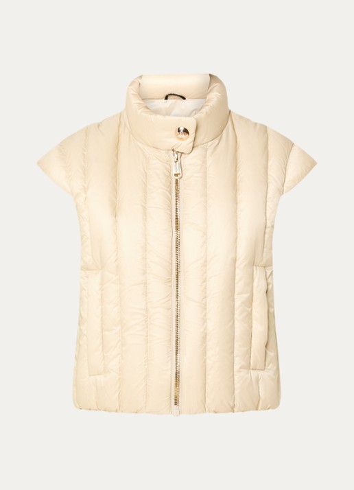 Goldbergh Orata gewatteerde bodywarmer met ritszakken - voorkant 2 creme
