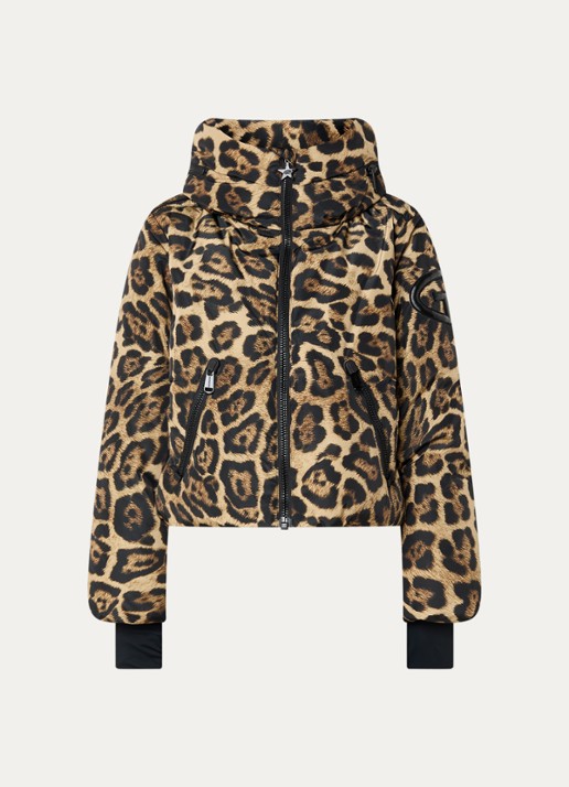 Goldbergh Pantera ski-jas met panterprint en opbergbare capuchon