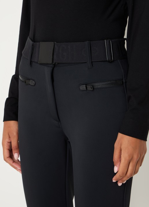 Goldbergh Paris high waist slim fit skibroek met ceintuur - detail 6 zwart