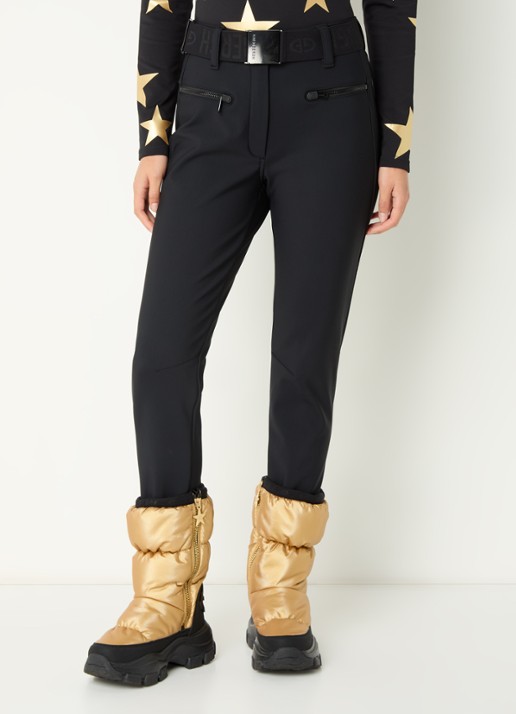 Goldbergh Paris high waist slim fit skibroek met ceintuur - detail 7 zwart