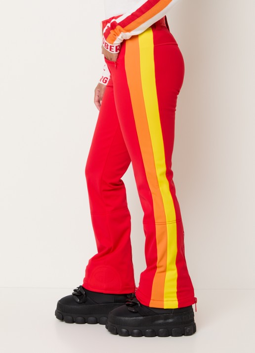 Goldbergh Roccia high waist flared fit skibroek met ceintuur - detail 2 rood