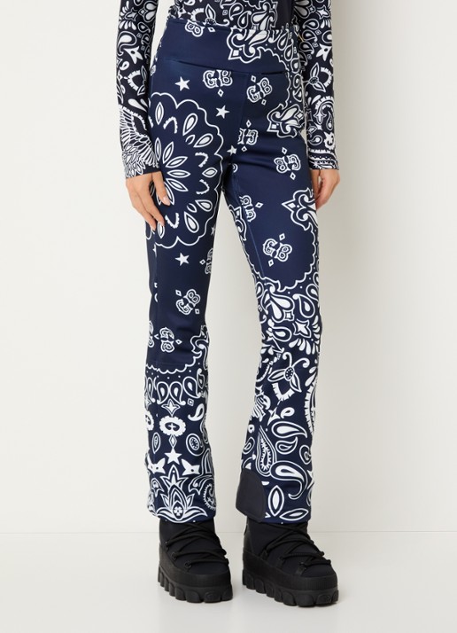 Goldbergh Shiro high waist flared fit skibroek met afneembare bretels