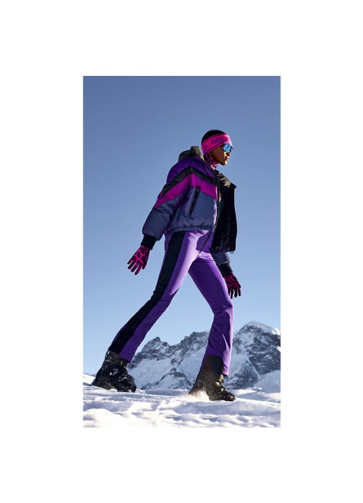 Goldbergh Softshell skipak met capuchon - detail 4 aubergine