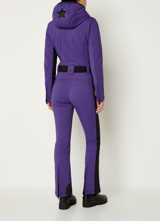Goldbergh Softshell skipak met capuchon - achterkant aubergine