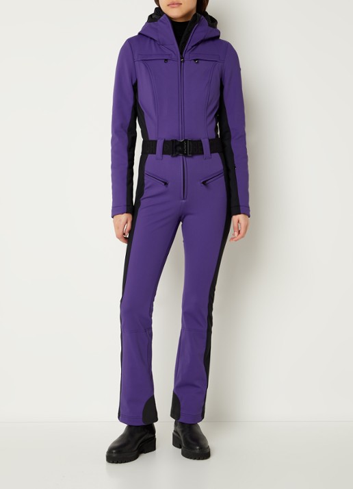 Goldbergh Softshell skipak met capuchon - detail 6 aubergine