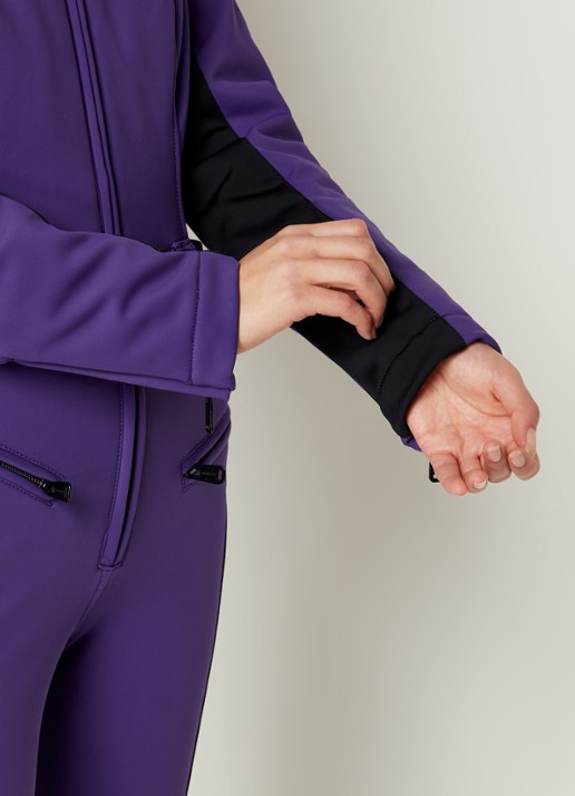 Goldbergh Softshell skipak met capuchon - detail 7 aubergine