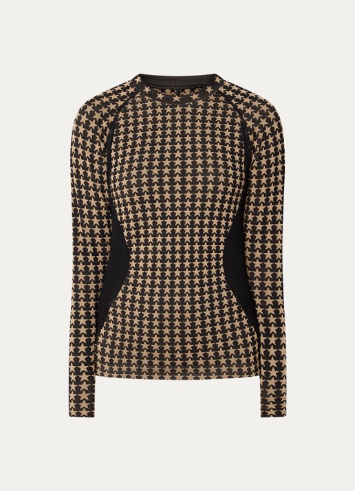 Goldbergh Starlet longsleeve met print - voorkant zwart
