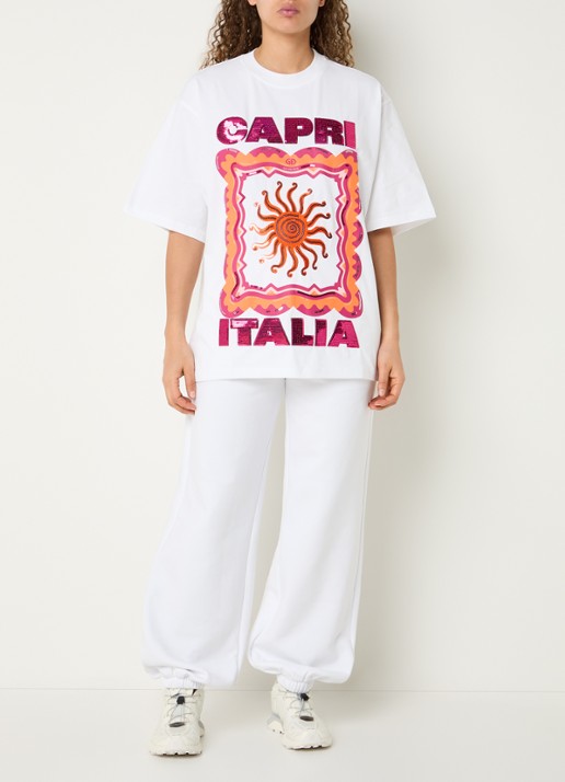 Goldbergh T-shirt met print - voorkant 3 wit