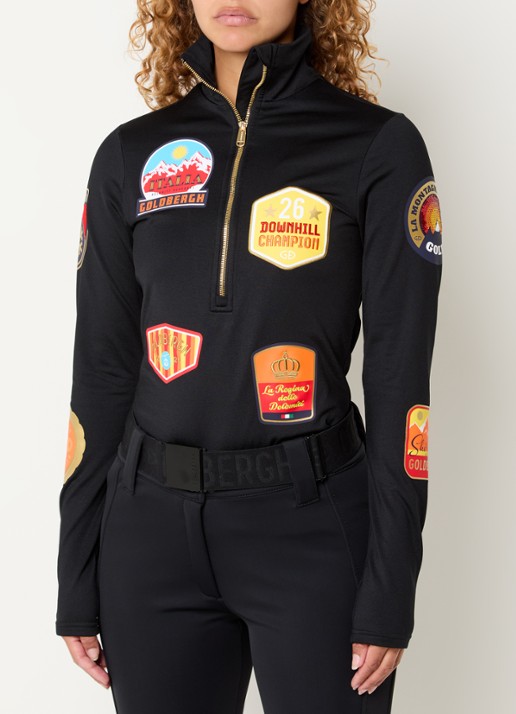 Goldbergh Triumph skipully met logoprint - detail 3 zwart