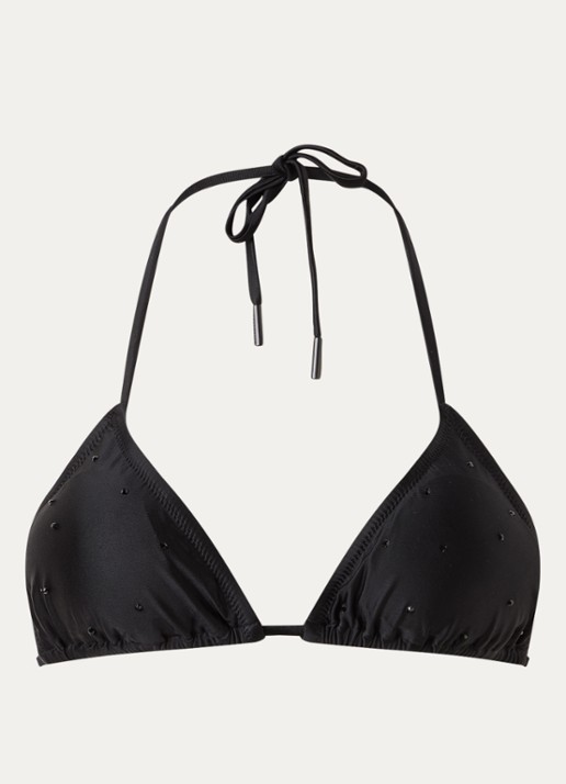 Goldbergh Velora triangel bikinitop met uitneembare vulling - voorkant zwart