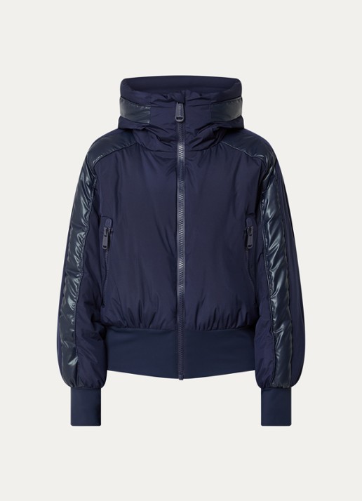 Goldbergh Volare ski-jas met capuchon en ritszakken - voorkant 2 donkerblauw