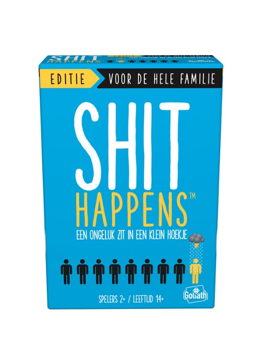 Goliath Shit Happens Familie Editie kaartspel - voorkant blauw