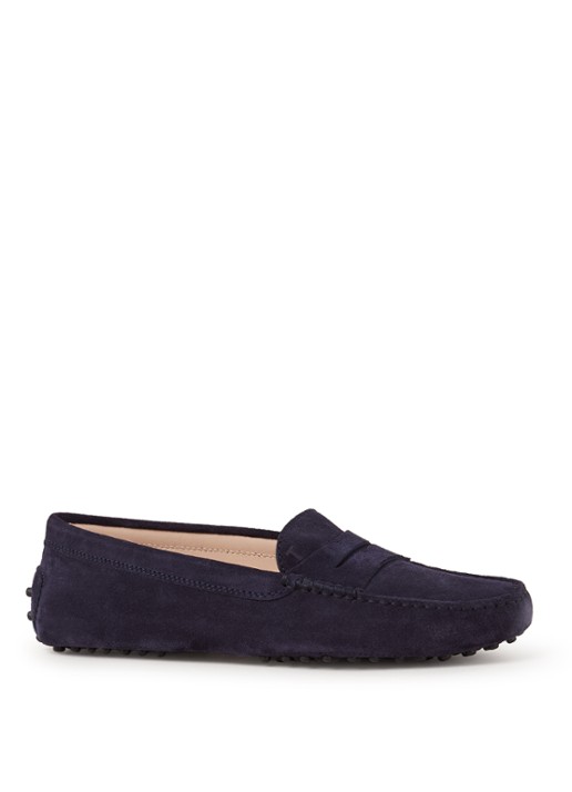 Gommini loafer van suède - voorkant donkerblauw