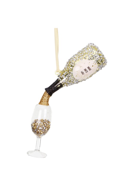 Goodwill Champagnefles kersthanger 15 cm