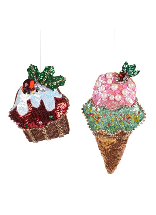 Goodwill Ijsje & Cupcake kersthanger 18 cm set van 2