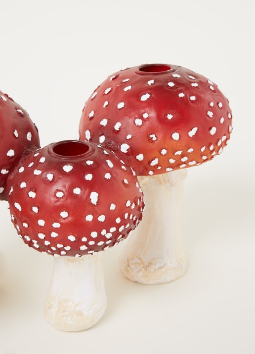 Goodwill Mushroom kandelaar 29,5 cm - detail steenrood