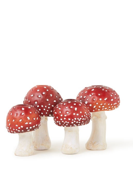 Goodwill Mushroom kandelaar 29,5 cm - voorkant 2 steenrood