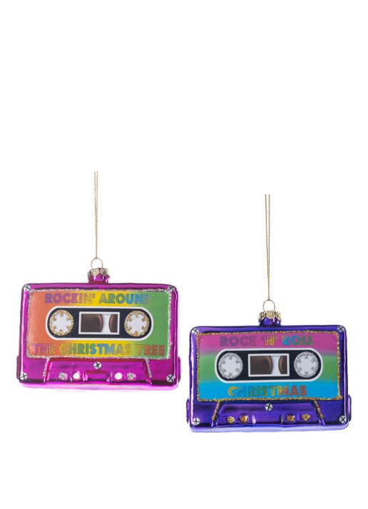Goodwill Regenboogcassette kersthanger 10 cm set van 2