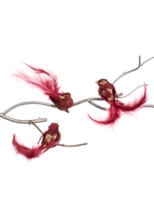 Goodwill Vogel kerstornament met clip 17 cm set van 3