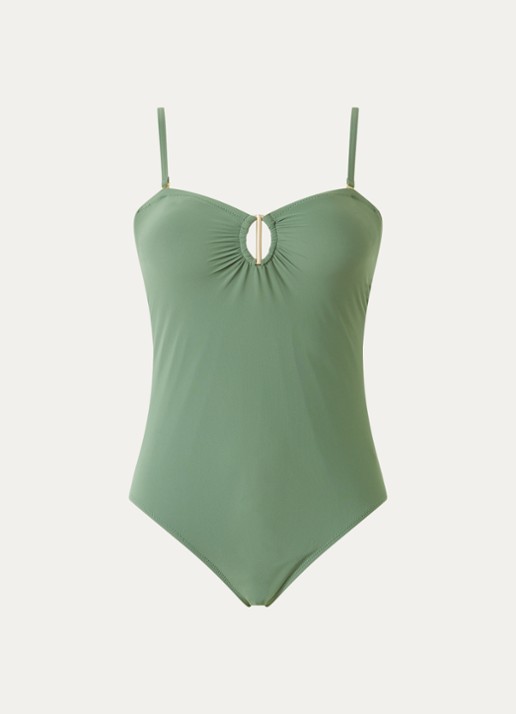 Gottex Corrigerend bandeau badpak met voorgevormde cups - voorkant 5 groen
