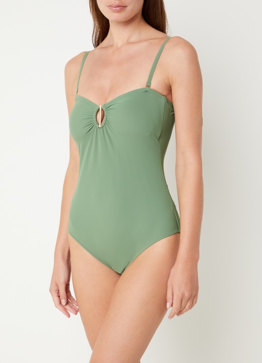 Gottex Corrigerend bandeau badpak met voorgevormde cups - voorkant 6 groen
