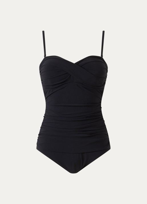 Gottex Corrigerend bandeau badpak met voorgevormde cups - voorkant 2 zwart