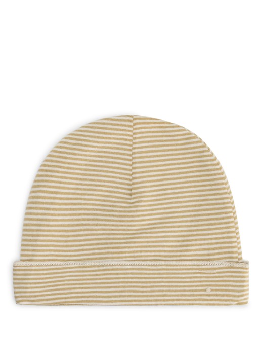 Gray Label Baby muts met streepprint - voorkant beige
