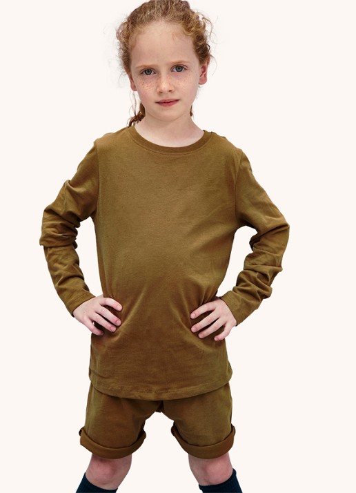 Gray Label Korte joggingbroek van  katoen  - voorkant 2 bronsgroen