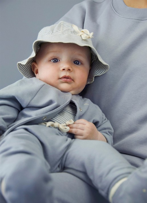 Gray Label Romper in katoenblend met streepprint - voorkant 3 grijs