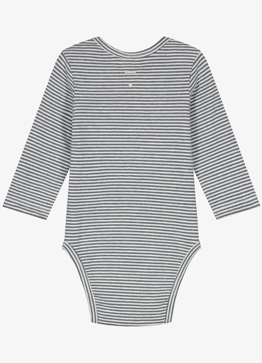 Gray Label Romper met streepprint - voorkant 2 blauwgrijs