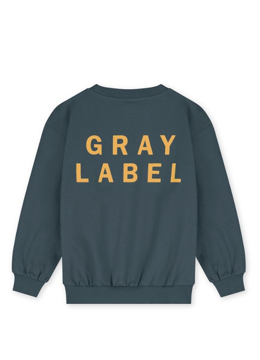 Gray Label Sweater met logo - achterkant blauwgrijs