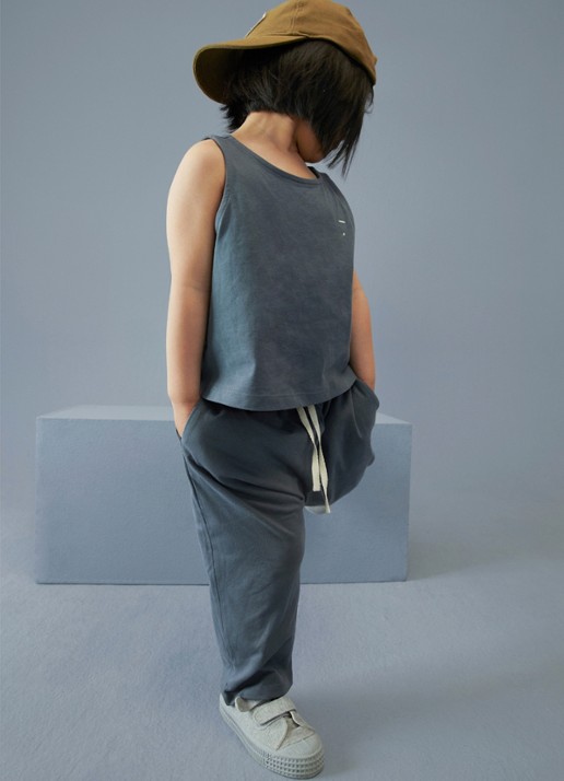 Gray Label Tanktop met streepprint - detail 4 blauwgrijs