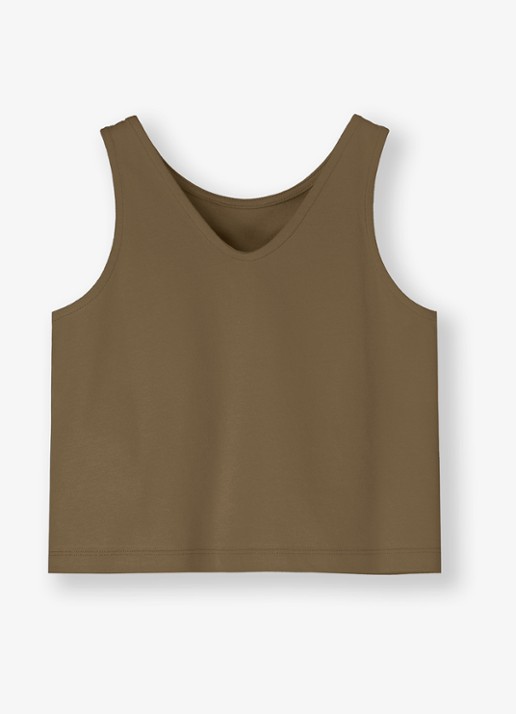 Gray Label Tanktop met streepprint - detail 3 lichtbruin