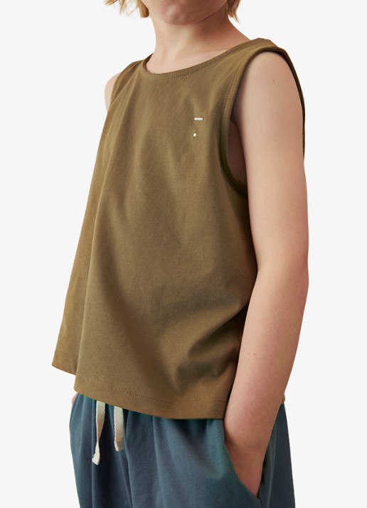 Gray Label Tanktop met streepprint - detail 4 lichtbruin