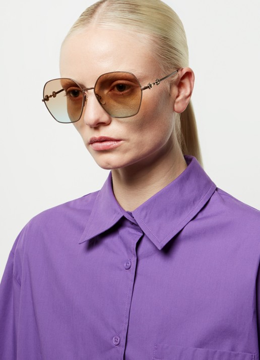 Gucci Butterfly zonnebril GG1335S - voorkant 5 bruin