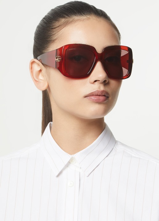 Gucci Butterfly zonnebril GG1402S - voorkant 2 bordeauxrood