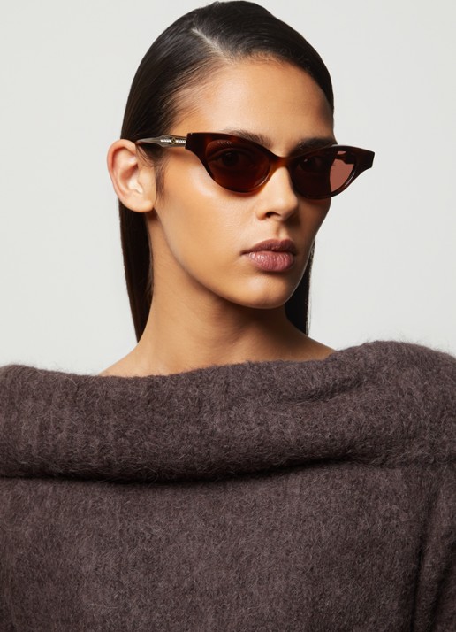 Gucci Cat Eye zonnebril GG1298S - voorkant 5 bruin