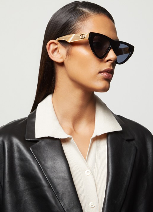 Gucci Cat Eye zonnebril GG1333S - voorkant 5 zwart