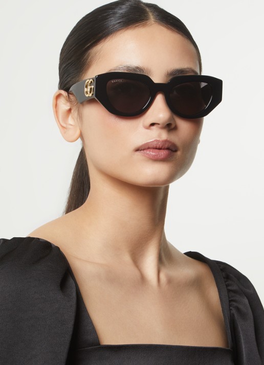 Gucci Cat Eye zonnebril GG1421S - voorkant 2 zwart