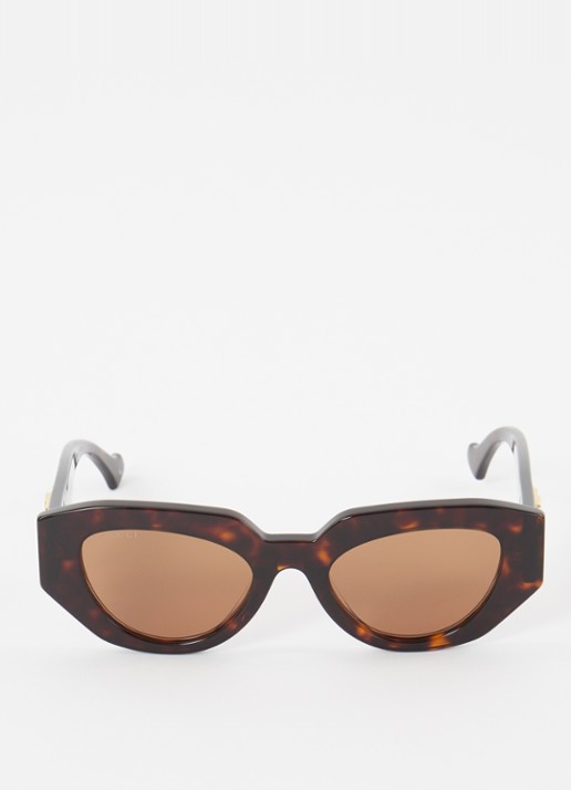 Gucci Cat Eye zonnebril GG1421S - detail donkerbruin