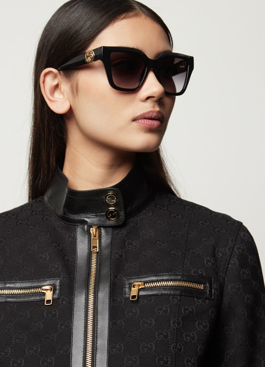 Gucci GUCCI *GC001630 GG1023S BLK SH - voorkant 3 zwart
