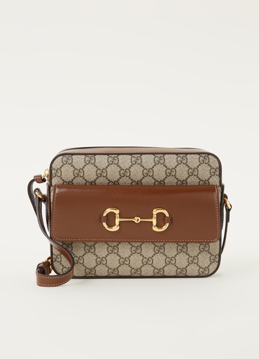 Gucci Horsebit 1955 Small camerabag met leren details - voorkant 2 bruin