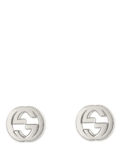 Gucci Interlocking G oorknopjes van zilver - voorkant zilver