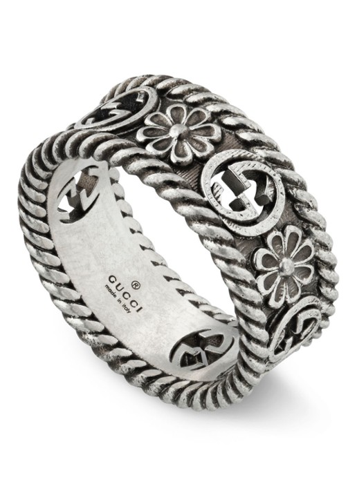 Gucci Interlocking G ring van zilver  - voorkant 3 zilver