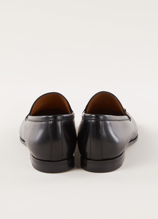 Gucci Jordaan loafer van leer met horsebit - detail zwart