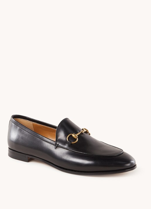 Gucci Jordaan loafer van leer met horsebit - voorkant 4 zwart
